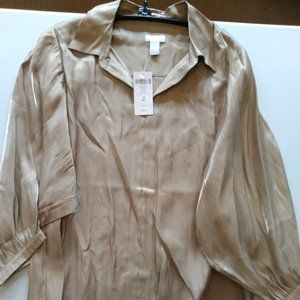 Chico’s Shimmery Shine Pleats Top